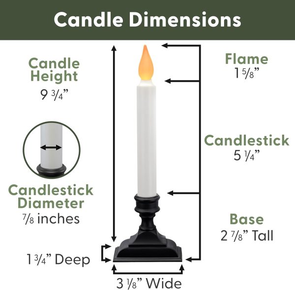 Xodus Innovations Cordless Window Candles Flickering Amber-3