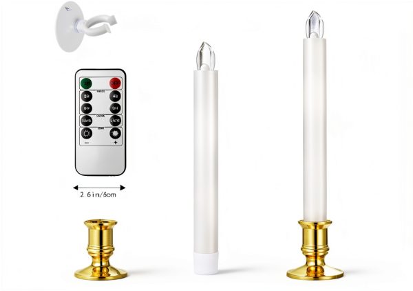 YAUNGEL LED Window Candles Remote Control Gold Silver-5