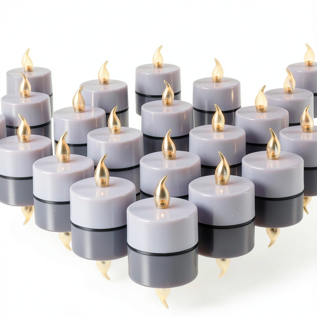 PUNPUBA LED flameless tea lights glowing on a dining table