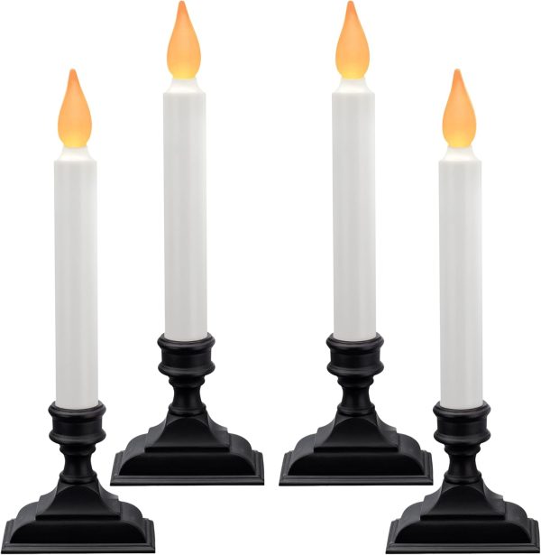 Xodus Innovations Cordless Window Candles Flickering Amber-0