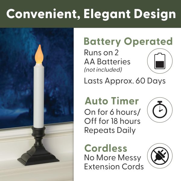Xodus Innovations Cordless Window Candles Flickering Amber-2