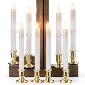 YAUNGEL LED Window Candles Remote Control Gold Silver-0