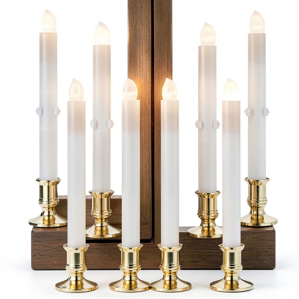 YAUNGEL LED window candles displayed in a window with warm lighting
