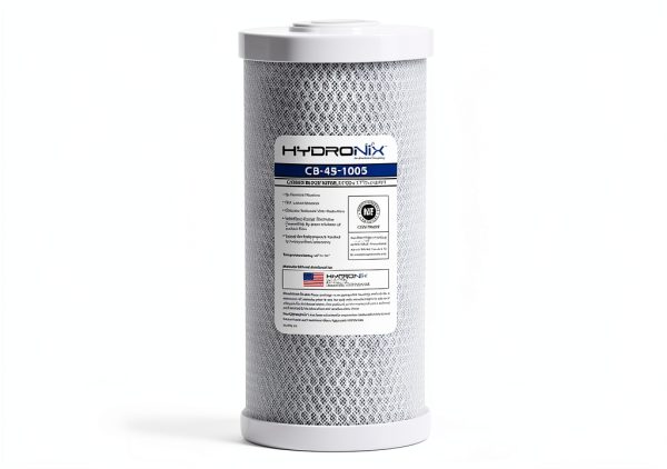 Hydronix Water Filter 4.5x10 Carbon Block 5 Micron 3 Pack White-0