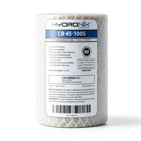 Hydronix Water Filter 4.5x10 Carbon Block 5 Micron 3 Pack White-1